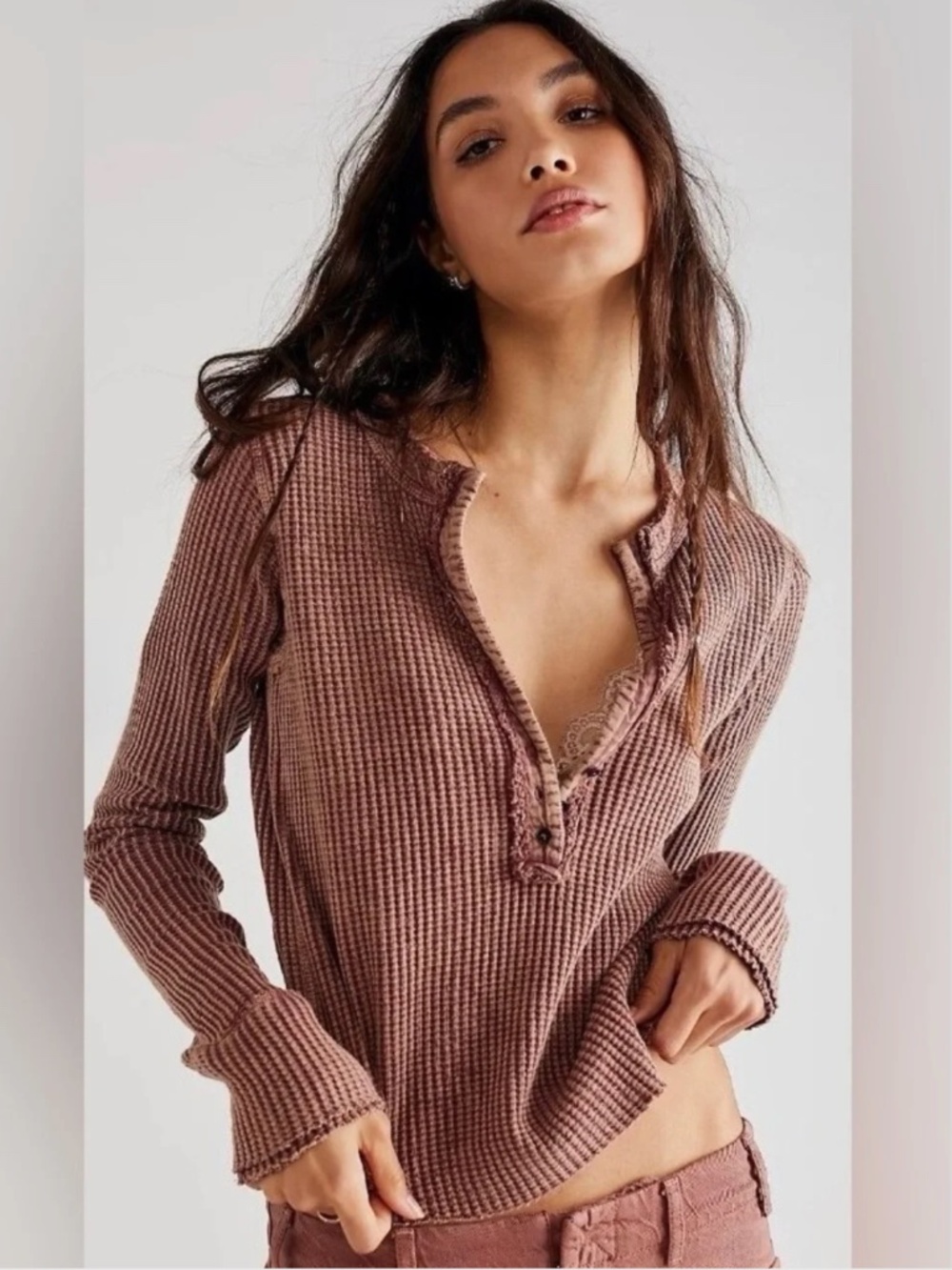Free people - Waffle Henley long sleeve